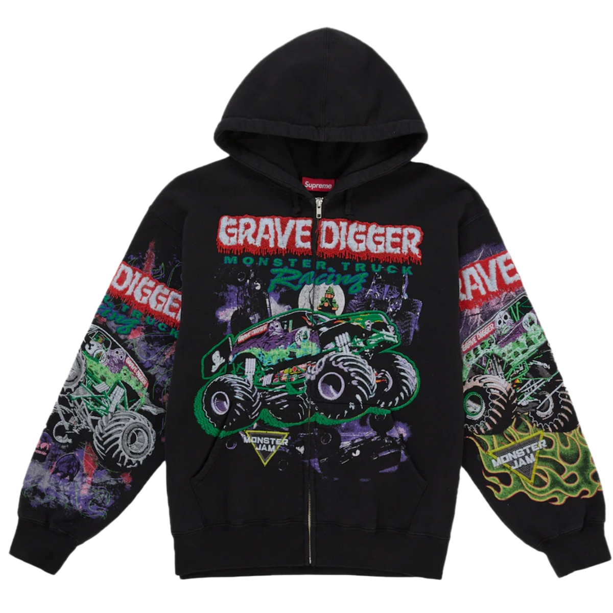 Supreme 'Black' Grave Digger Zip Up Hoodie