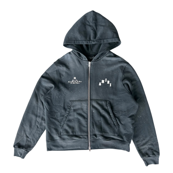 Amiri Vintage Black &amp; White Collegiate Logo Hoodie