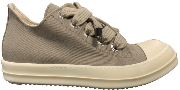 Rick Owens DRKSHDW 'Dirty Pearl' Canvas Jumbo Lace Low Sneakers
