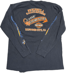 Harley Davidson 'Peninsula Redwood City' Vintage Longsleeve Black Tee