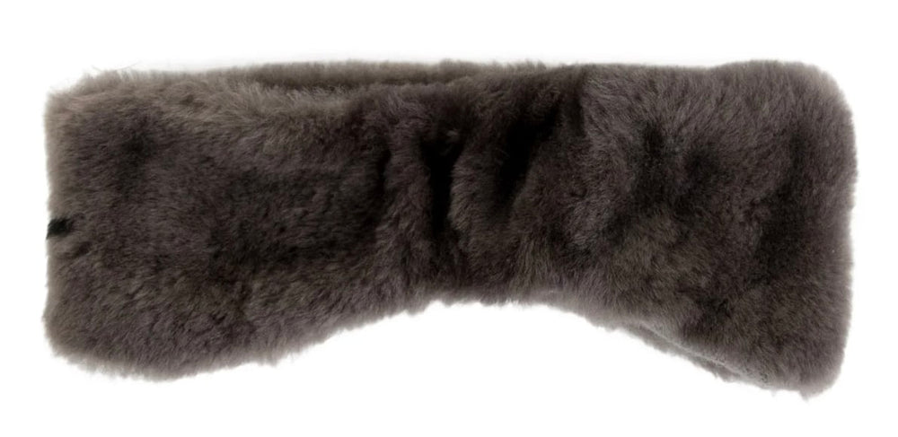 Chanel Grey Shearling 'CHANEL' Soft Headband/Ear Cover