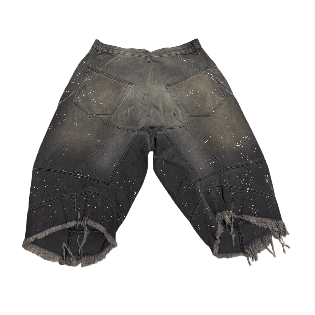 Satoshi Nakamoto 'Acid Rain' Long Jean Shorts