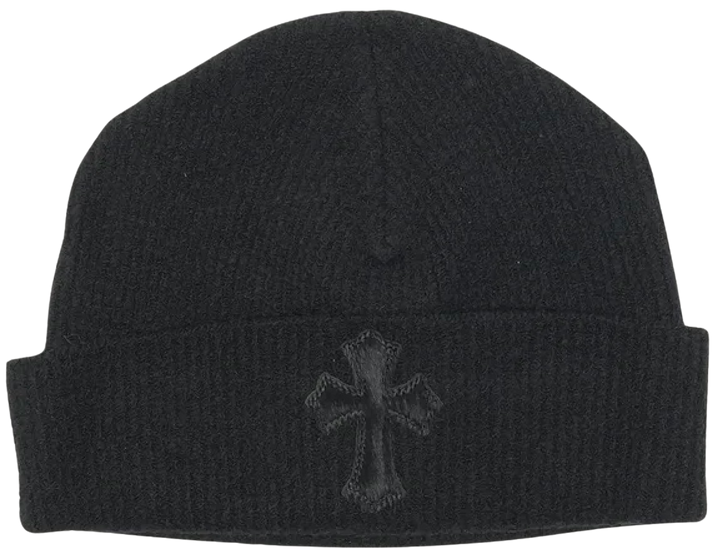 Chrome Hearts 'Black' Pony Hair Cross Patch Beanie