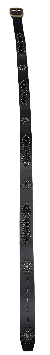 Studded 'Black Scale Sun Gem' Black Belt