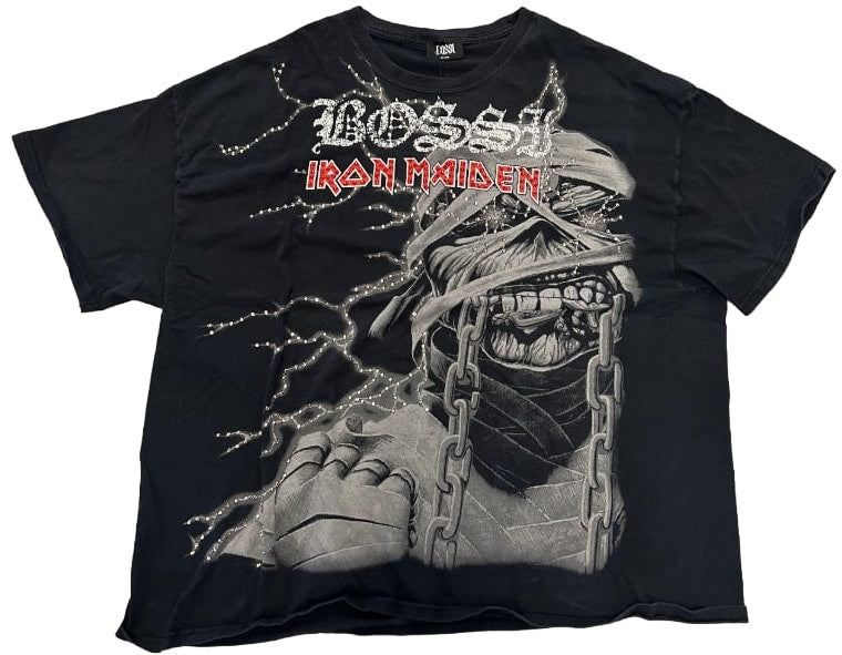 Bossi 'Iron Maiden Mummy' Rhinestone Vintage Tee