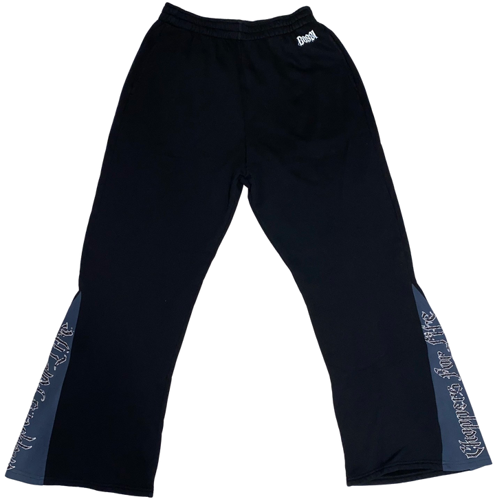 Bossi 'Choppers For Life' Rhinestone Black Flare Sweatpants