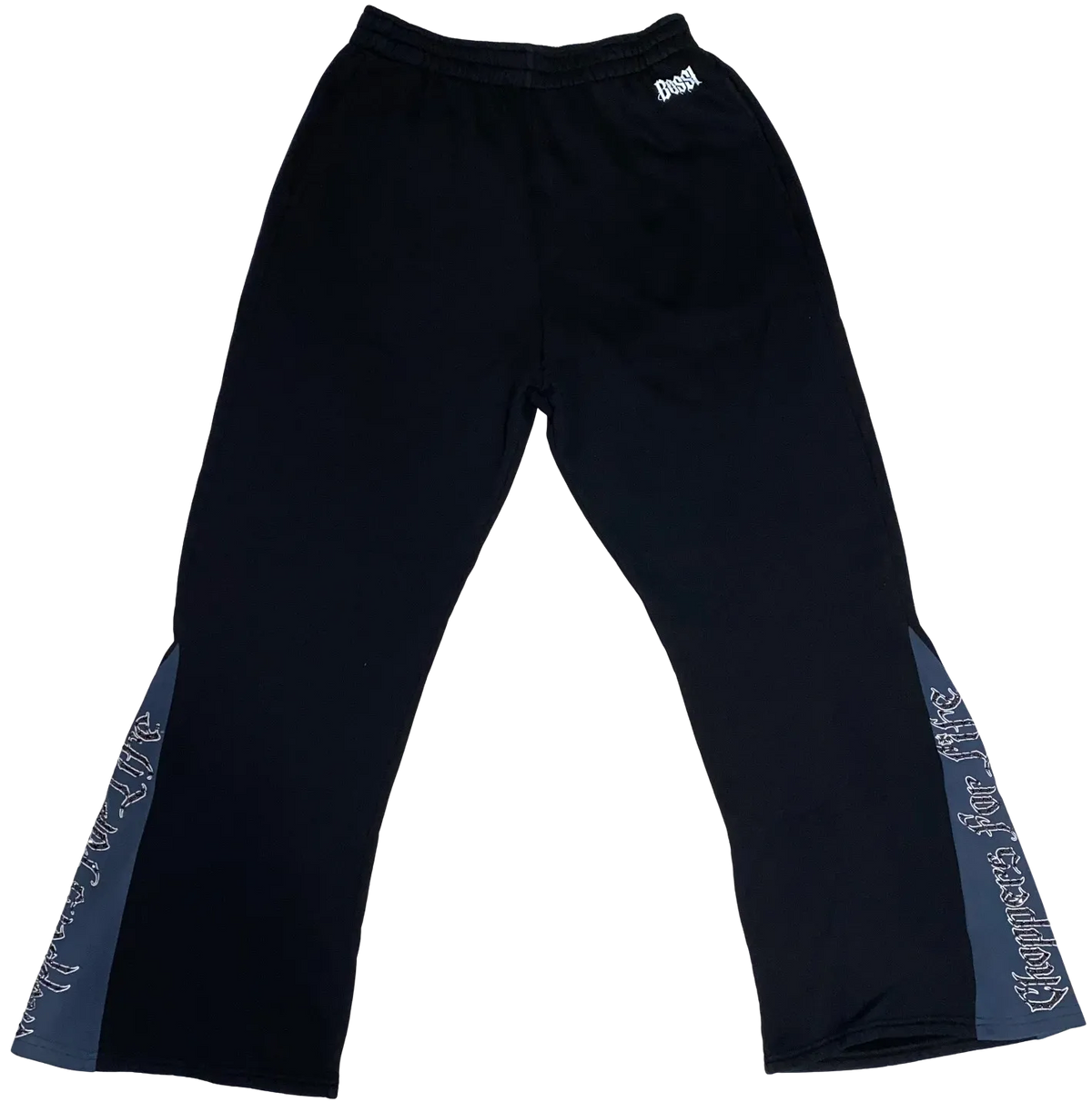Bossi 'Choppers For Life' Rhinestone Black Flare Sweatpants