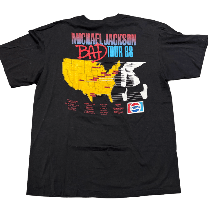 Not Applicable 'Michael Jackson Bad Tour 1988' VIntage Black Tee