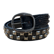Studded 'Black Croc' Leather Belt