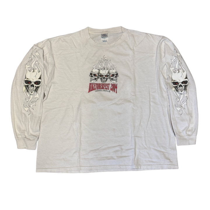 Biketoberfest 'Daytona Beach 2004' Vintage Skull Longsleeve Tee