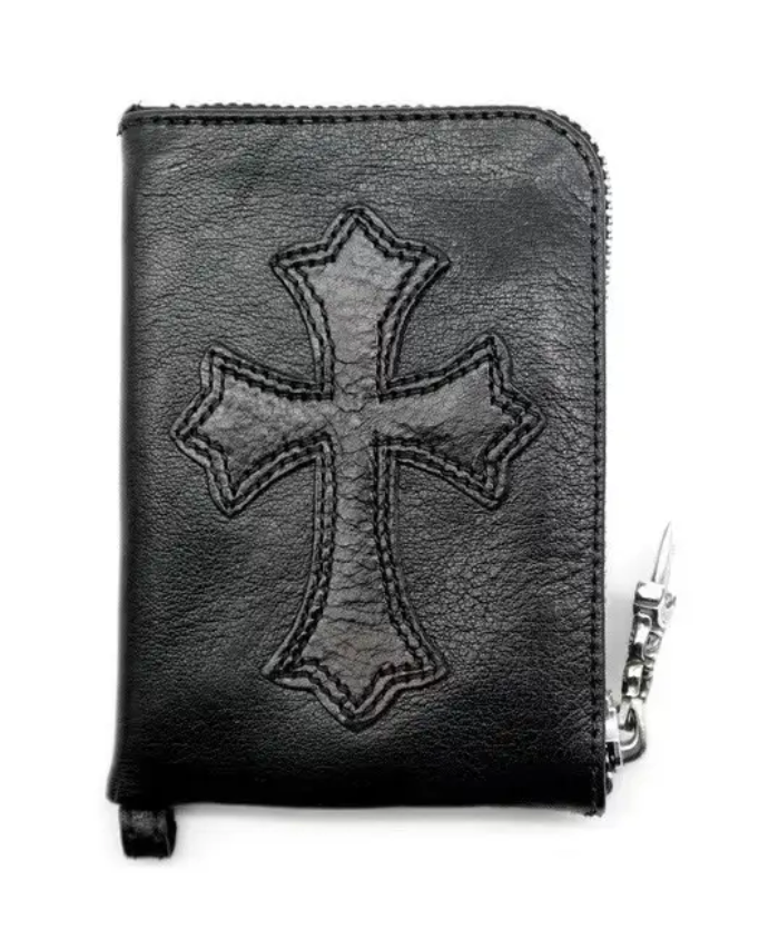 Chrome Hearts 'Cemetery Cross' Black Coin Pouch