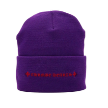 Chrome Hearts 'Triple Cross' Purple Beanie