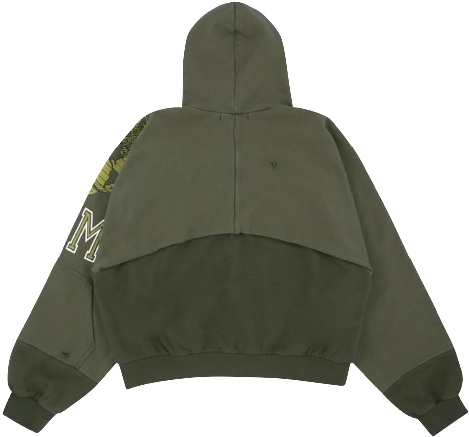 Project G/R Reconstructed Folded 'Khaki' Zip Hoodie
