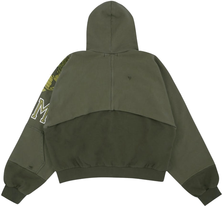 Project G/R Reconstructed Folded 'Khaki' Zip Hoodie