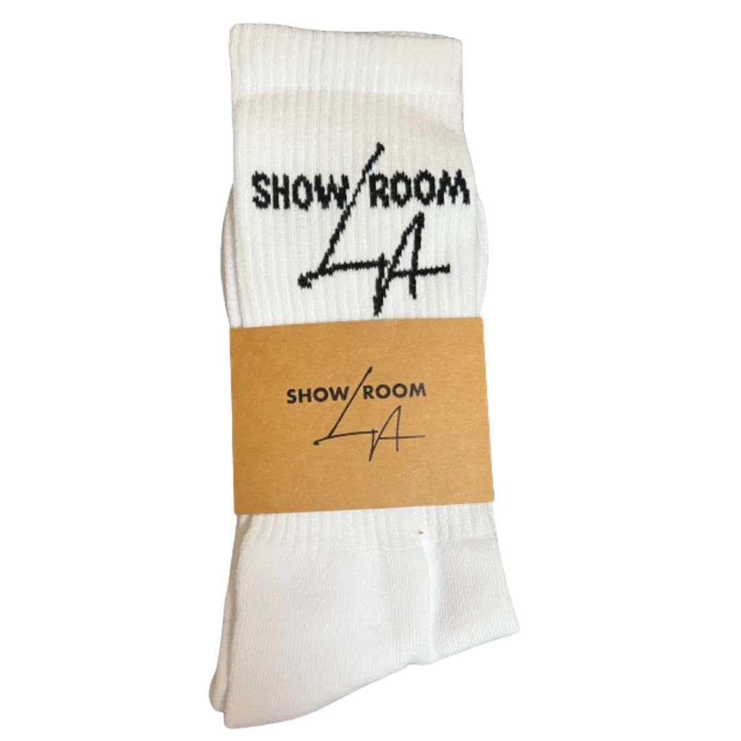 Showroom LA 'White' Logo Socks