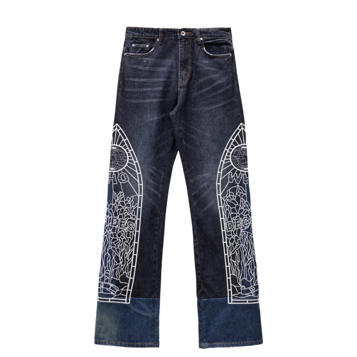 Who Decides War 'Indigo Cowboy Denim' Embroidered Jeans