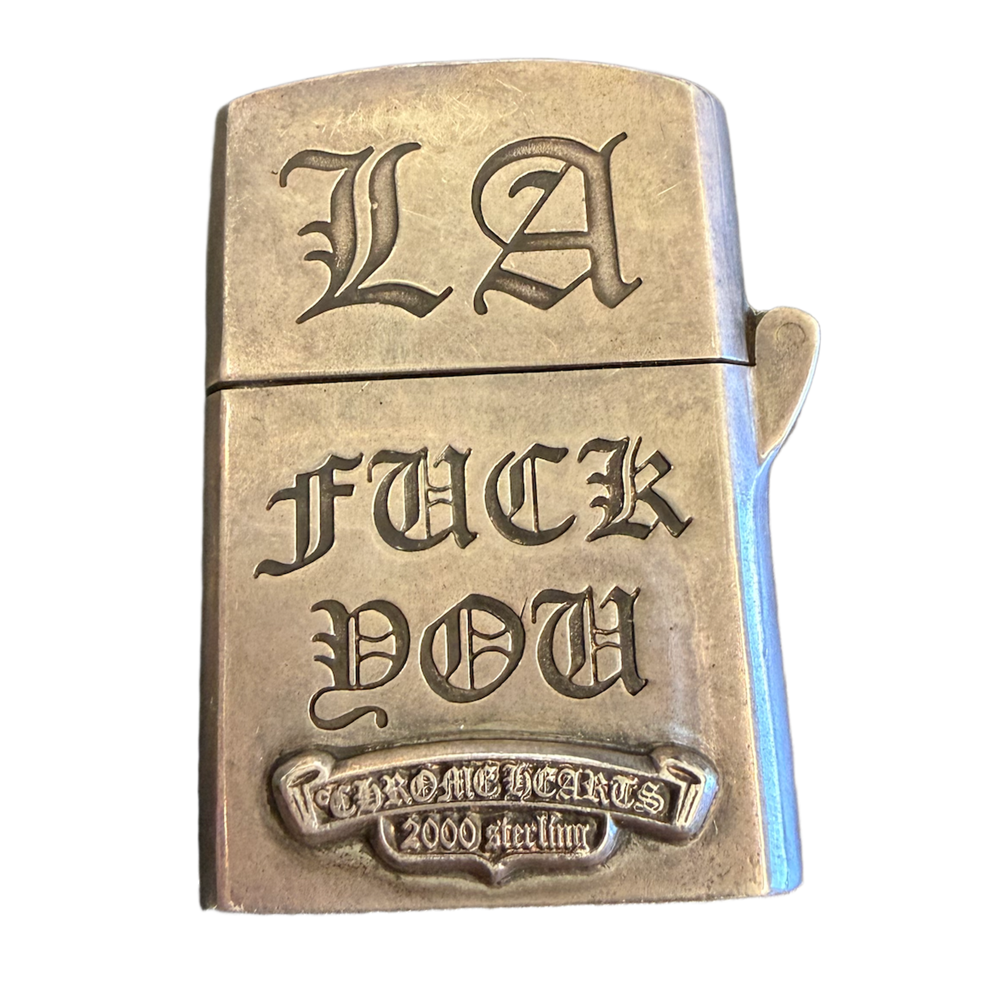 Chrome Hearts 'Silver Cross LA Fuck You' Zippo Lighter