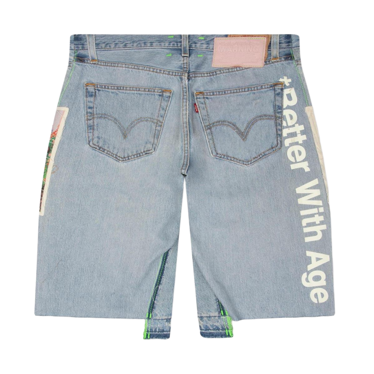 Better With Age 'Blue' Mitzvah Triple Wide Long Denim Shorts