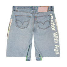 Better With Age 'Blue' Mitzvah Triple Wide Long Denim Shorts