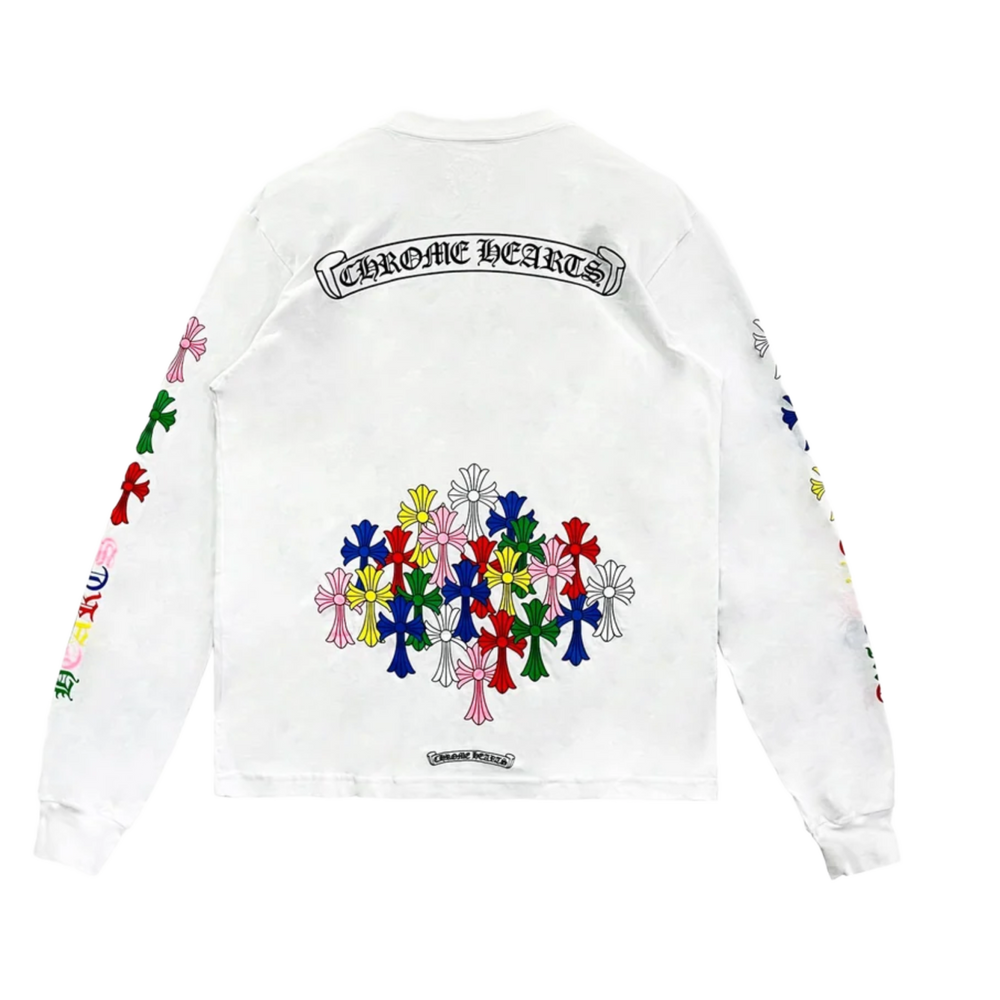 Chrome Hearts 'White' Scroll Mulitcolor Cross Longsleeve