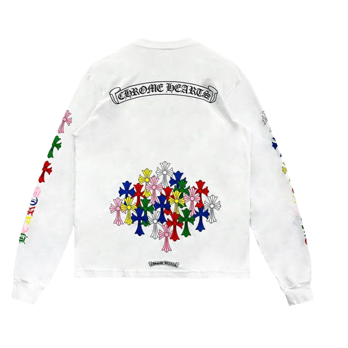 Chrome Hearts 'White' Scroll Mulitcolor Cross Longsleeve