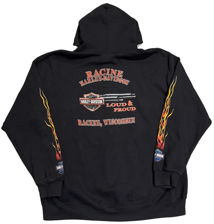 Harley Davidson 'Racine, Wisconsin' Vintage Zip Up Hoodie