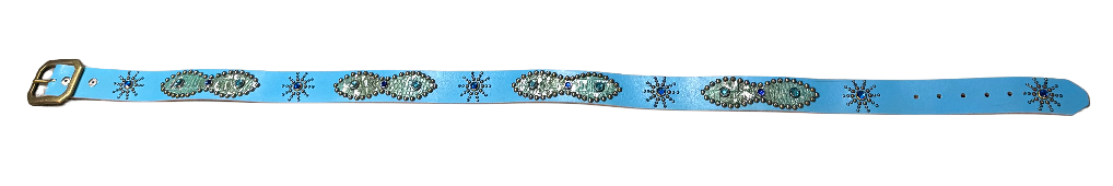 Studded 'Turquoise Scale Blue Gem Sun' Blue Belt