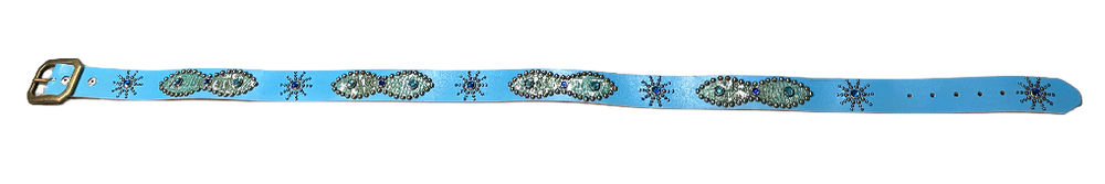Studded 'Turquoise Scale Blue Gem Sun' Blue Belt