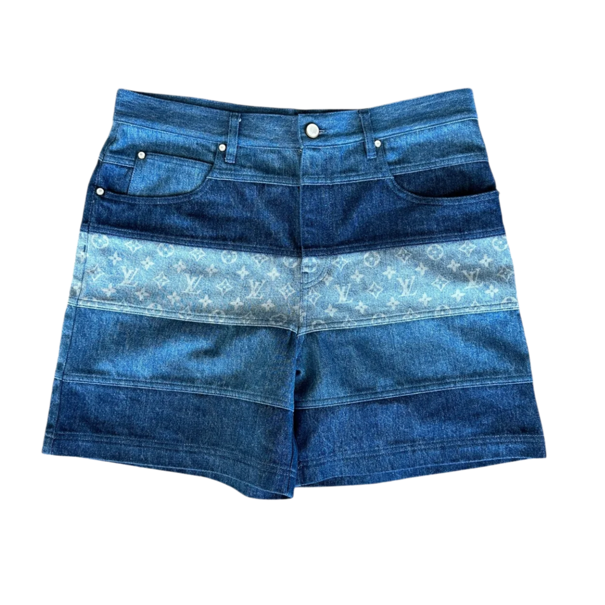Louis Vuitton 'Striped' Denim Shorts