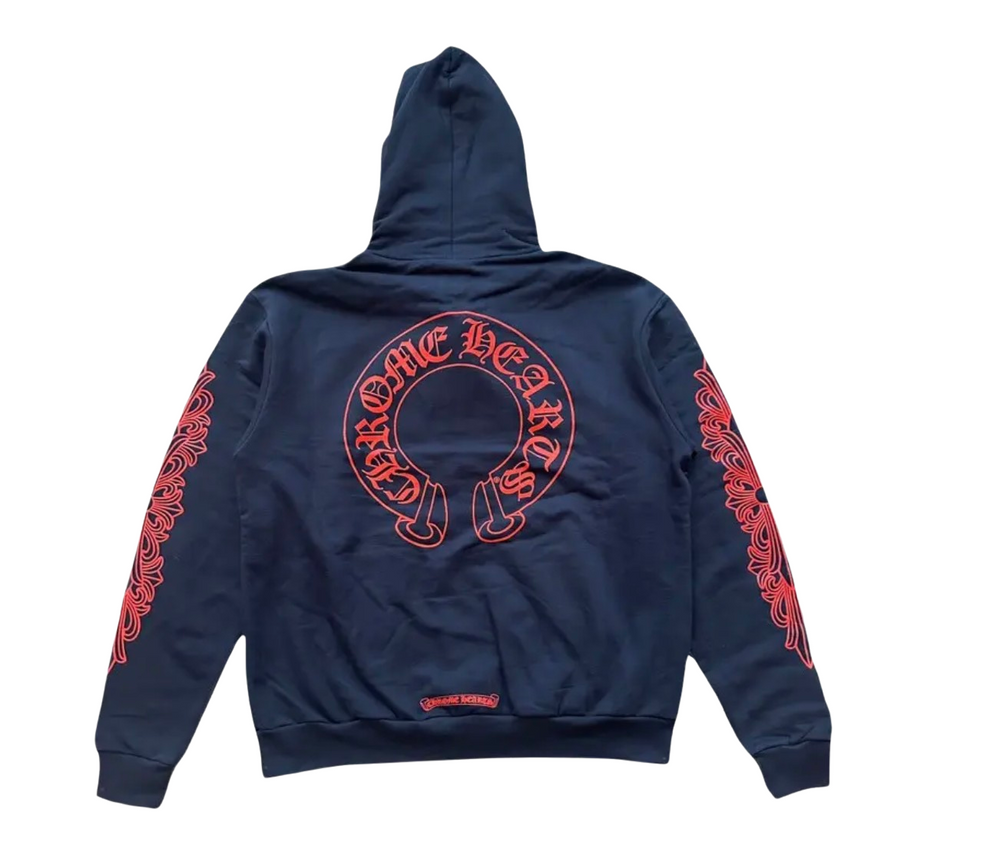 Chrome Hearts 'Navy Red' Horseshoe Hoodie