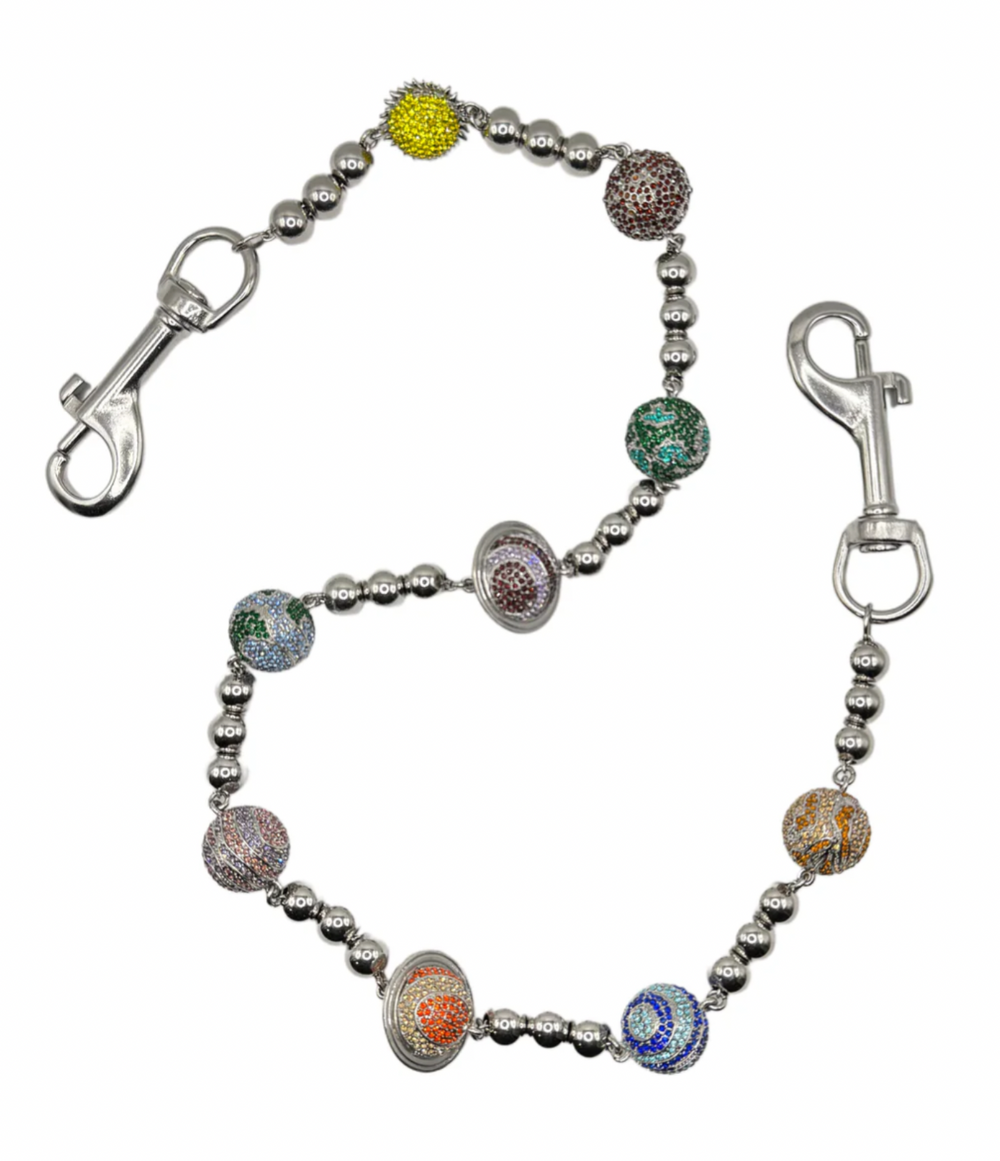 Starchain World 'Solar System' Multicolor 26.5in Silver Wallet Chain