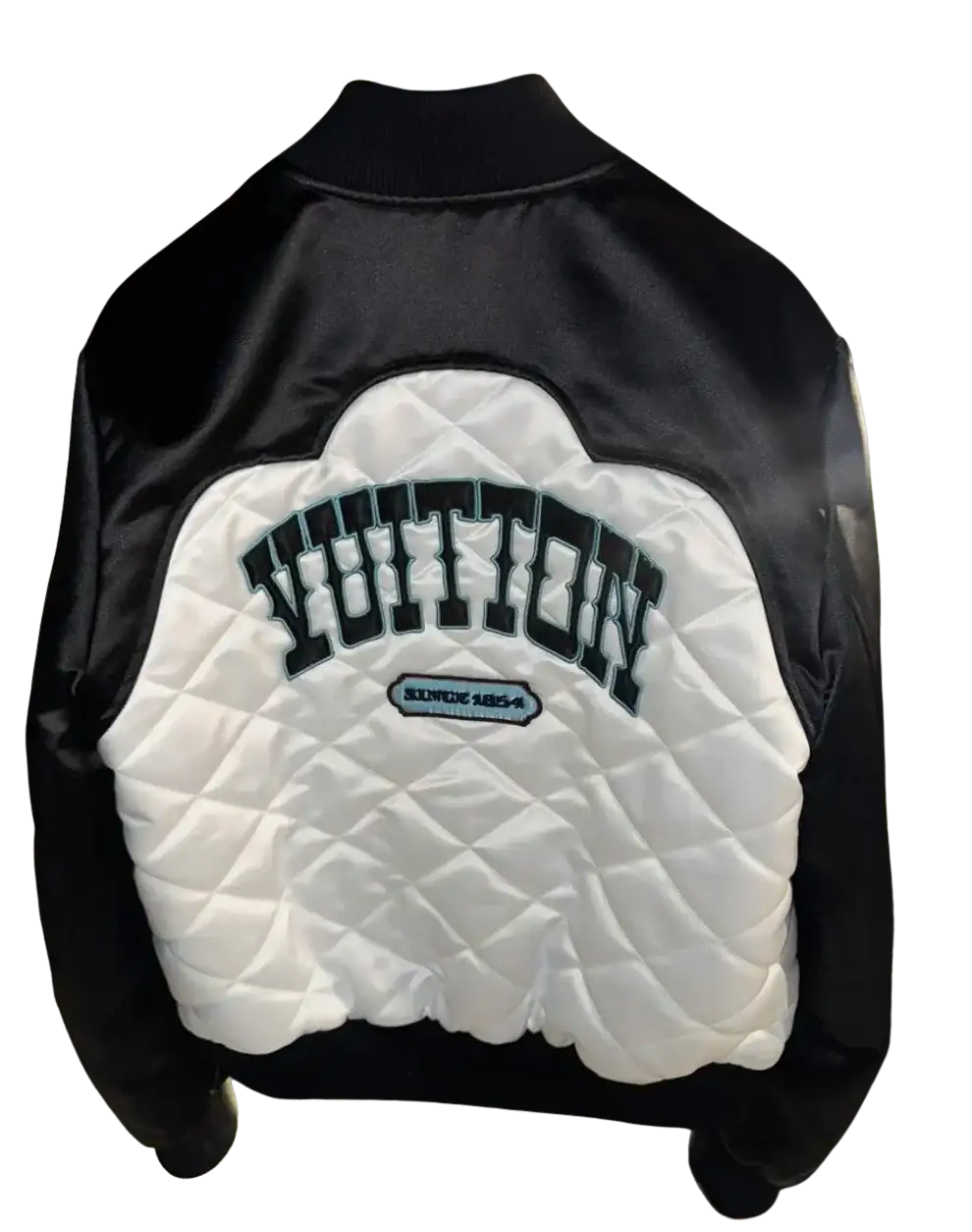 Louis Vuitton Bicolor Satin Bomber Jacket Black