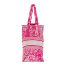 Christian Dior 'Neon Pink' Medium Dway Toile De Jouy Embroidered Book Tote