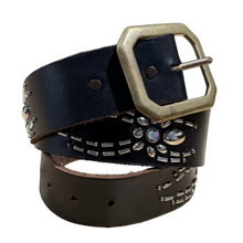 Studded 'Silver Spiders' Dark Brown Belt