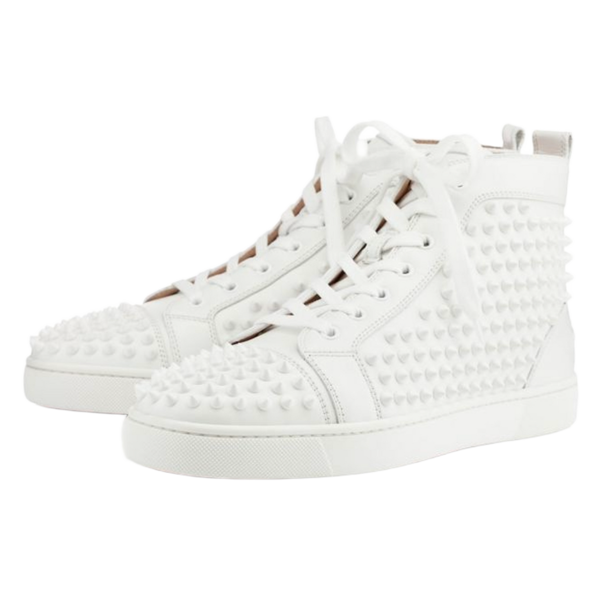 Christian Louboutin 'White' Louis Flat Calf Spikes Sneaker