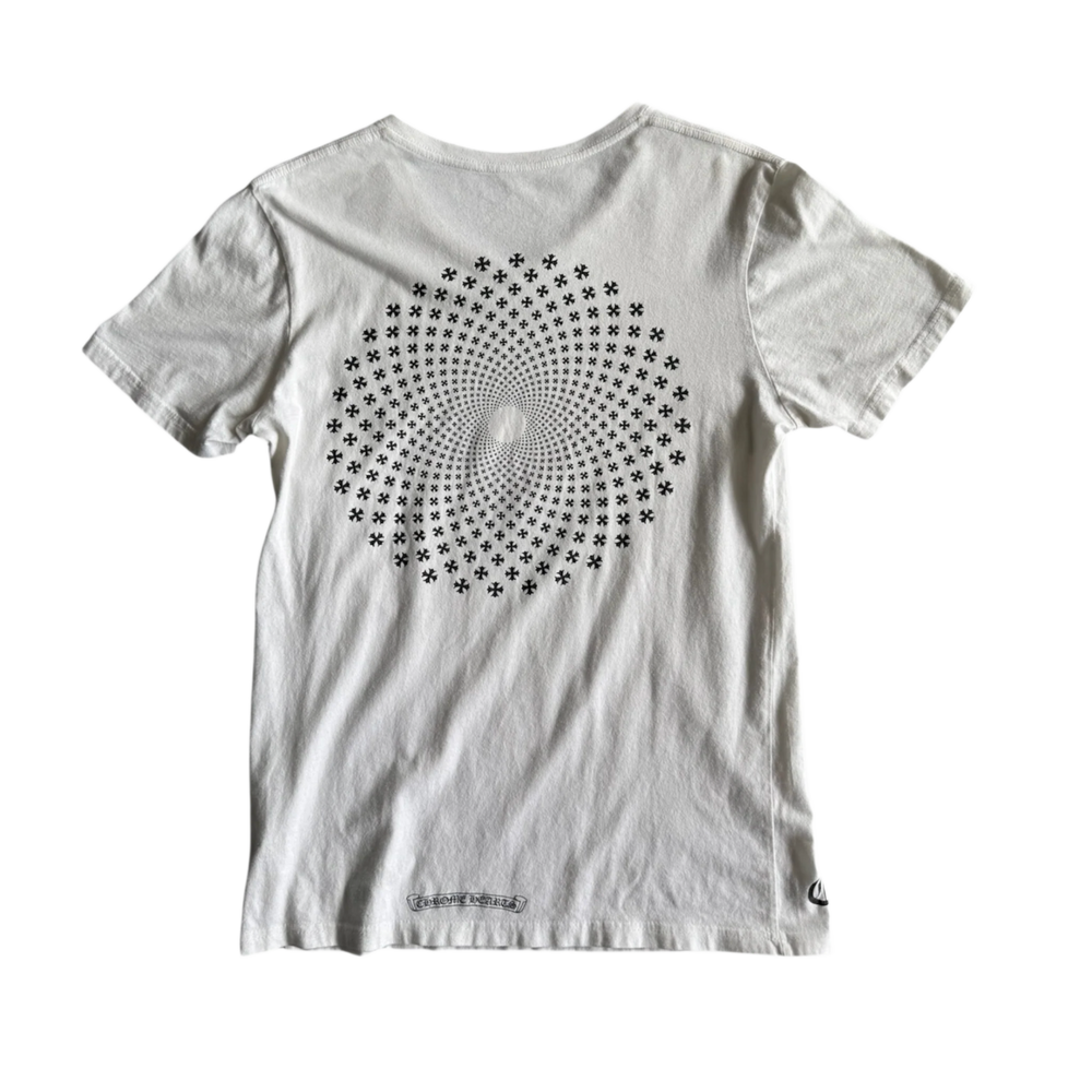 Chrome Hearts Vintage 'Kaleidoscope' V Neck White Tee