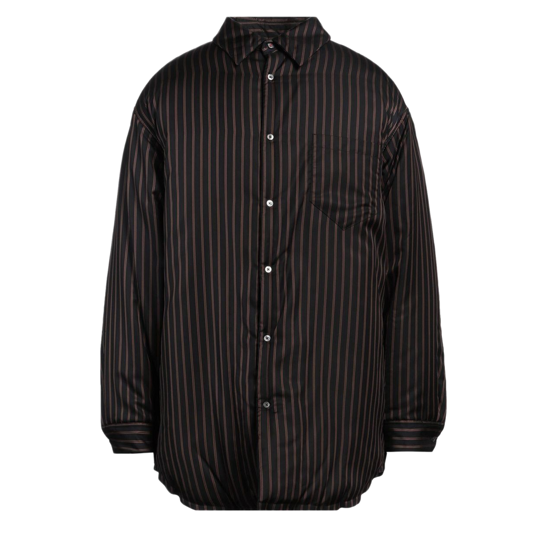 Maison Margiela 'Black' Striped Padded Overshirt