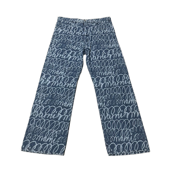 Marni Handwriting Print Straight Jeans