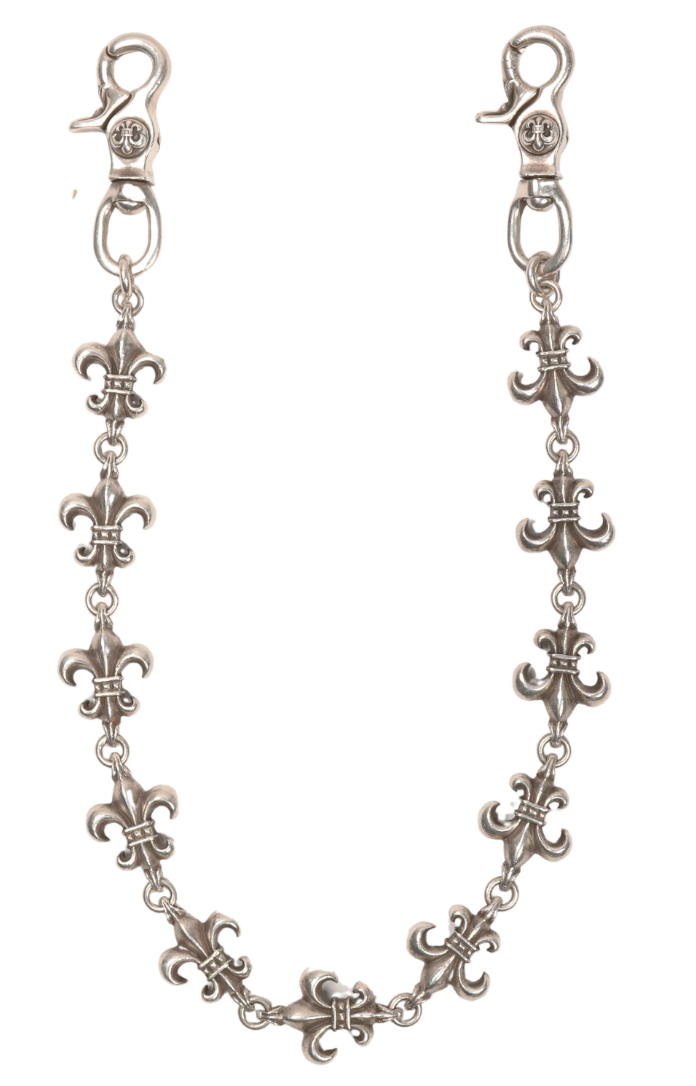 Chrome Hearts 'Fleur De Lis' 22 in Double Clip Wallet Chain