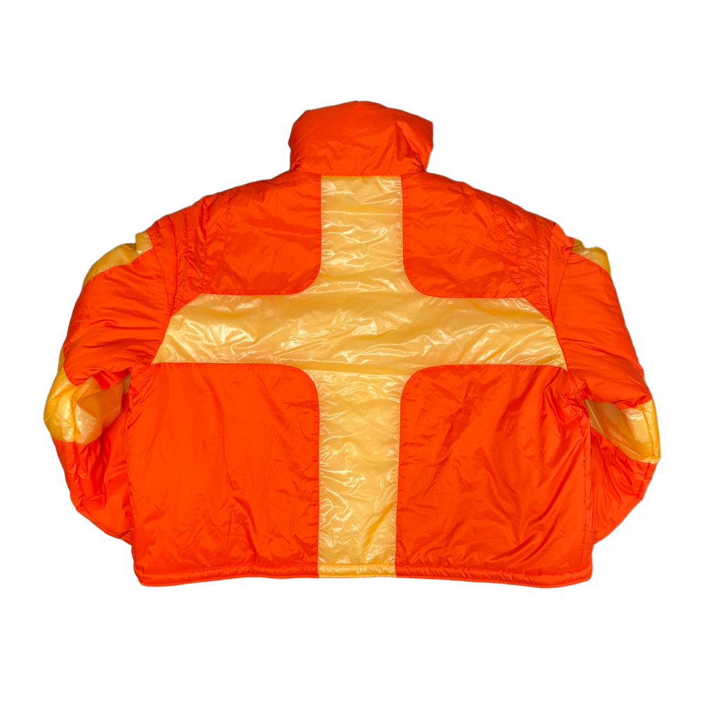 Who Decides War 'Orange Embossed Translucent Gloss Panel' Half-Zip Puffer Jacket