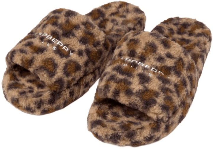 Gold+Vintage Gallery Raspberry Hills 'Cheetah' Fur Slides