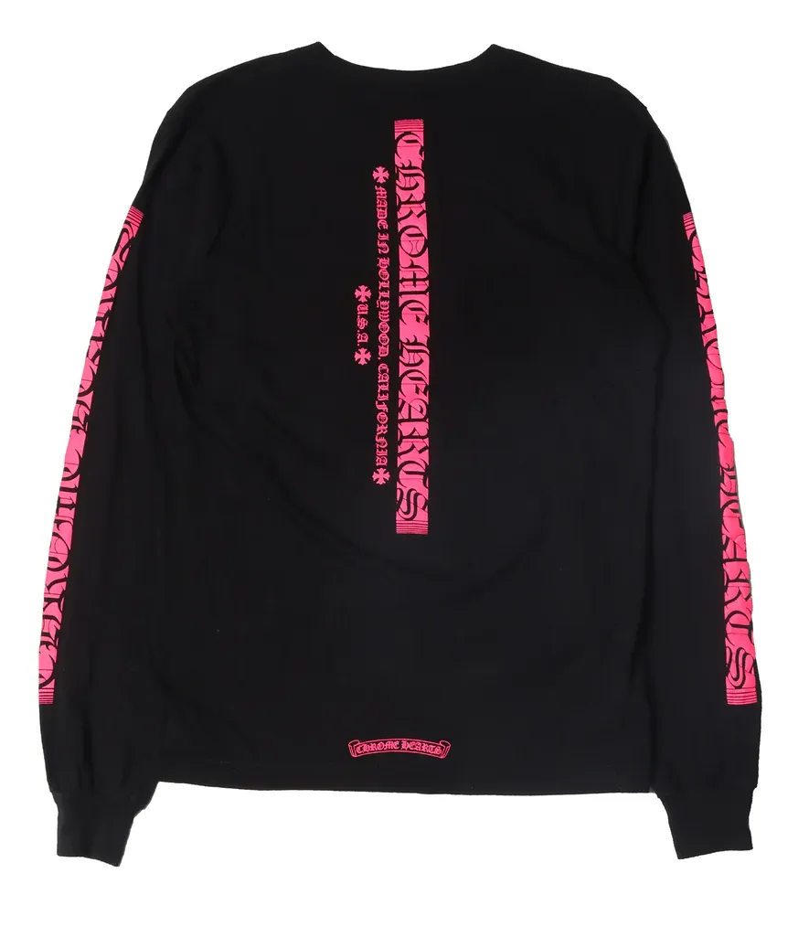 Chrome Hearts 'Pink Vertical Logo' Longsleeve Tee