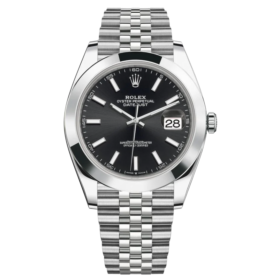 Rolex Datejust 41MM 126300 Black Index Dial Jubilee Bracelet Watch 2025