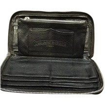 Chrome Hearts Black Fleur Dagger Zip Wallet