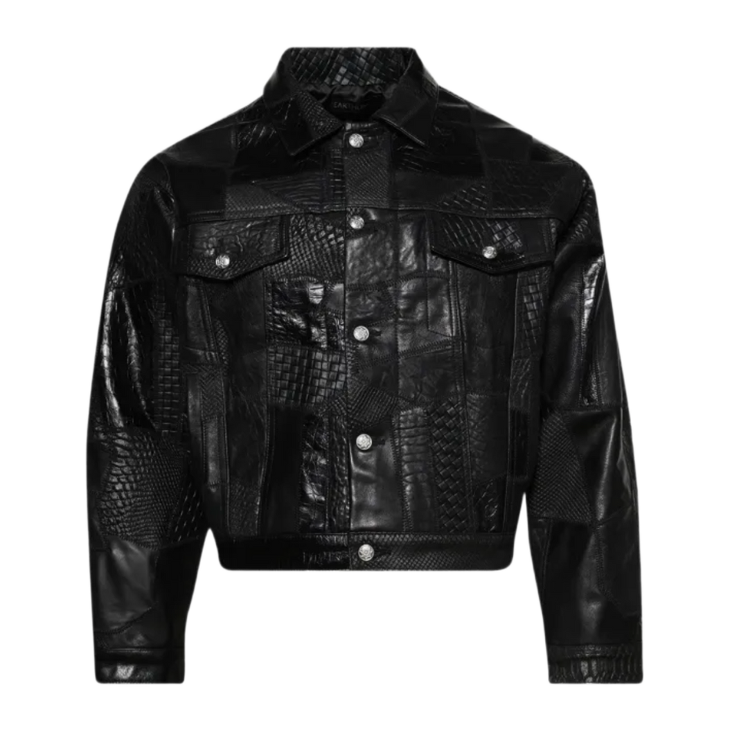 Earthling VIP 'Black' Body Shop Patchwork Leather Jacket
