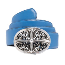 Chrome Hearts 'Blue' Small Oval Leather Belt