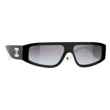 Chanel 'White/Black' Shield Sunglasses