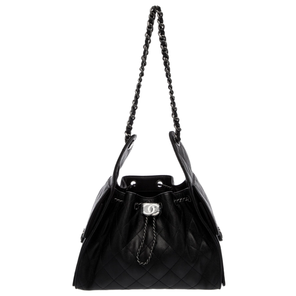 Chanel 'Black' Caviar Quilted Leather Small 25 Hobo Bag