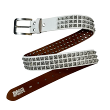 Bossi 'Silver on White' Studded Belt