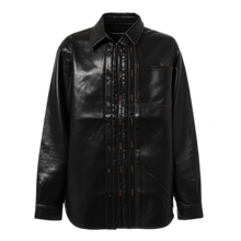 Y/Project 'Black' Hook & Eye Grained Faux Leather Shirt